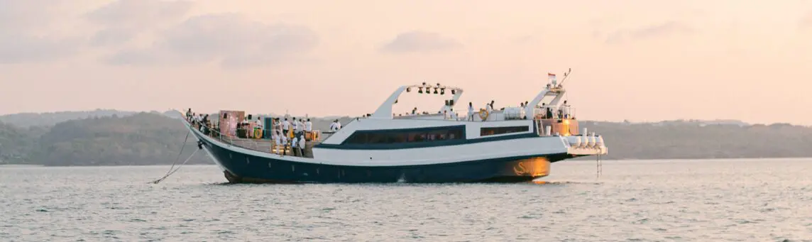 view of the yacht from a distance