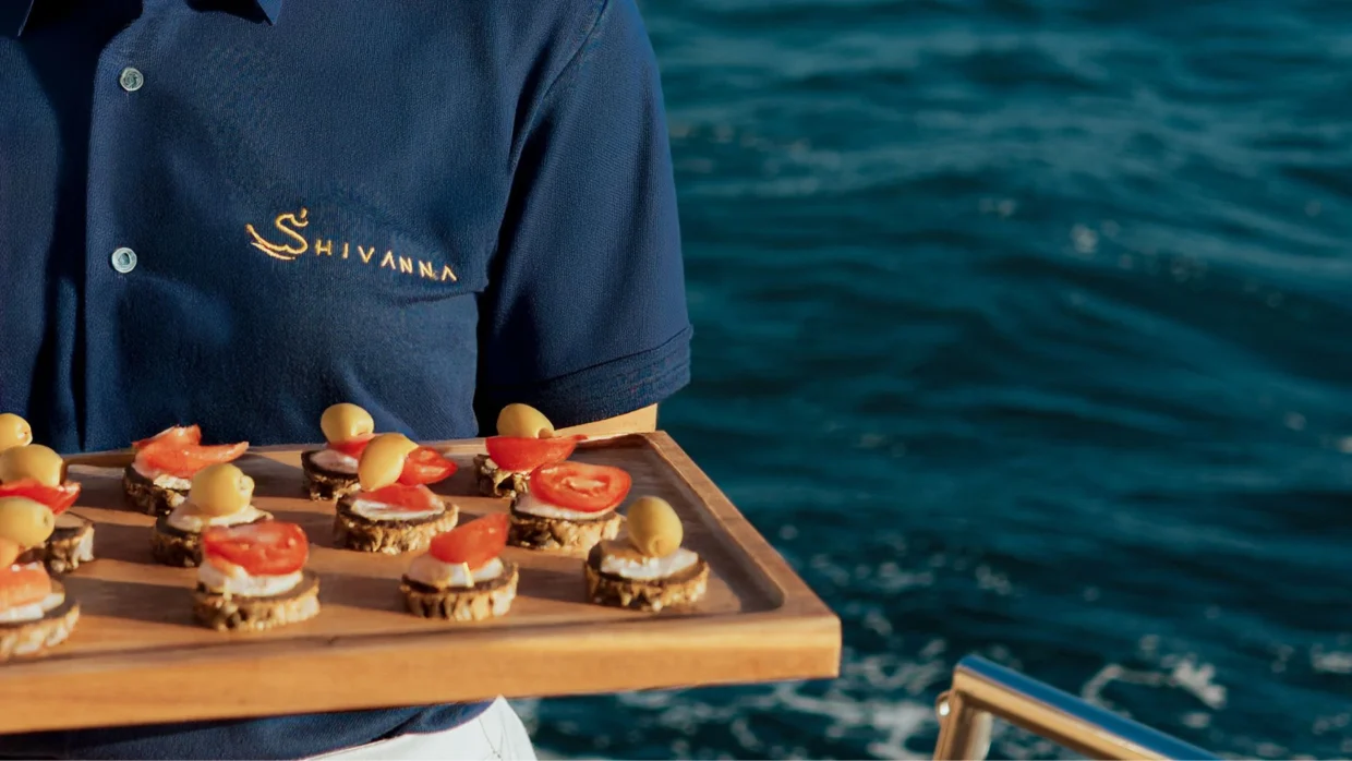 Elegant canape setting for corporate gatherings