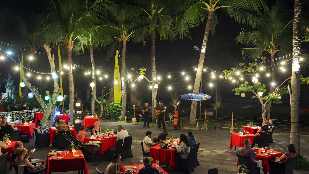 romantic dinner in bali at legian beach hotel