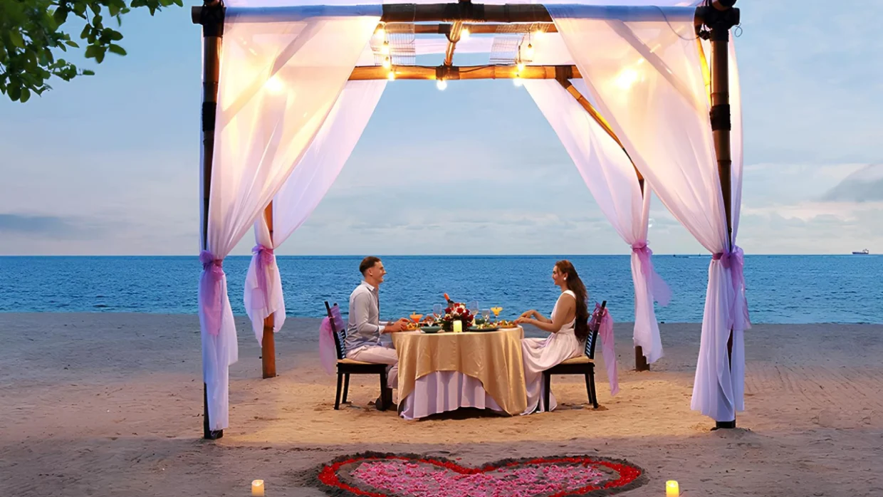 romantic dinner in bali at mercure hotel sanur