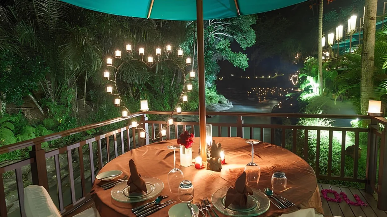 romantic dinner in bali at the samaya
